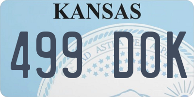 KS license plate 499DOK