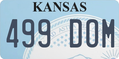 KS license plate 499DOM