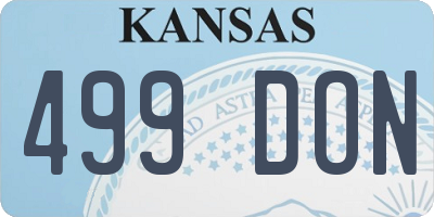 KS license plate 499DON
