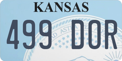 KS license plate 499DOR