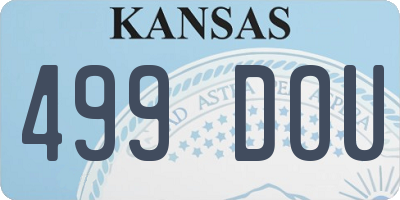 KS license plate 499DOU