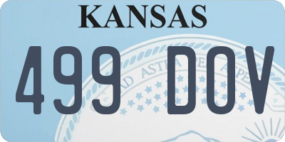 KS license plate 499DOV