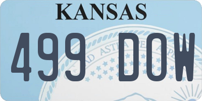 KS license plate 499DOW