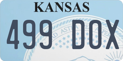 KS license plate 499DOX