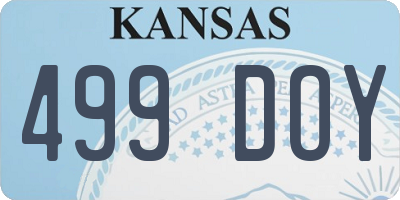 KS license plate 499DOY