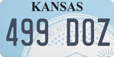 KS license plate 499DOZ
