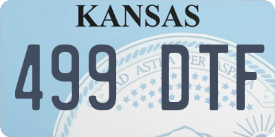 KS license plate 499DTF