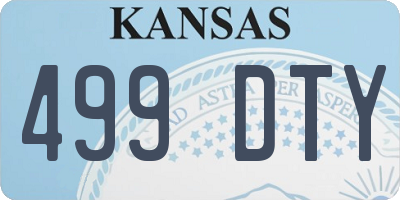 KS license plate 499DTY