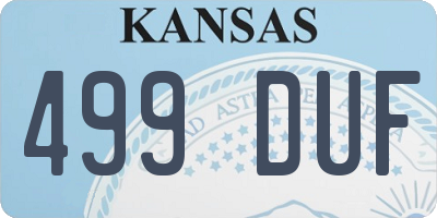 KS license plate 499DUF