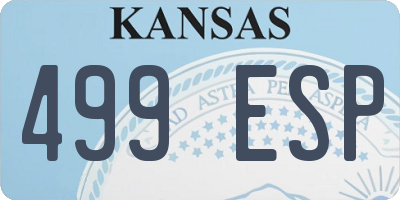 KS license plate 499ESP