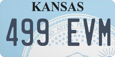 KS license plate 499EVM