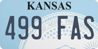 KS license plate 499FAS