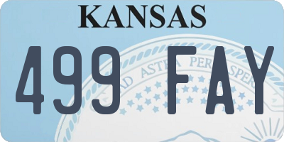 KS license plate 499FAY