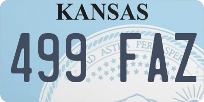 KS license plate 499FAZ
