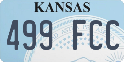 KS license plate 499FCC