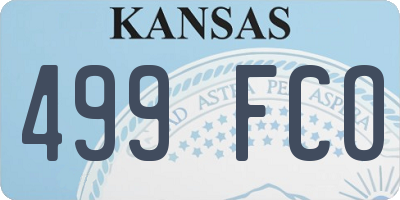 KS license plate 499FCO
