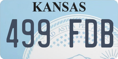 KS license plate 499FDB