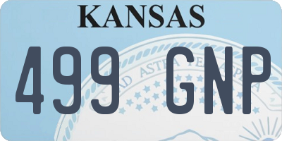 KS license plate 499GNP