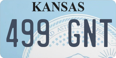 KS license plate 499GNT