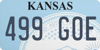 KS license plate 499GOE
