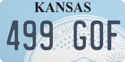 KS license plate 499GOF