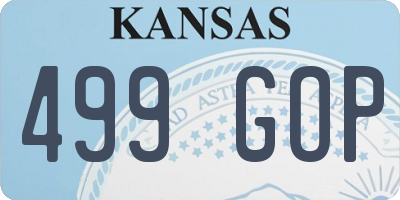 KS license plate 499GOP