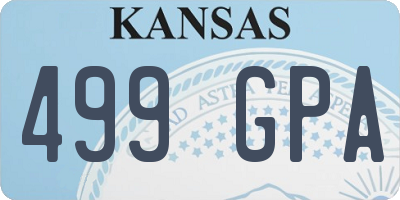 KS license plate 499GPA