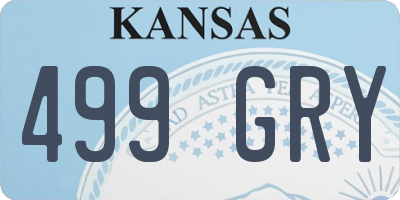 KS license plate 499GRY