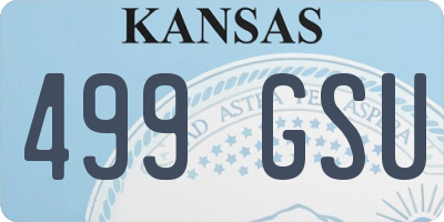KS license plate 499GSU