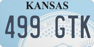 KS license plate 499GTK