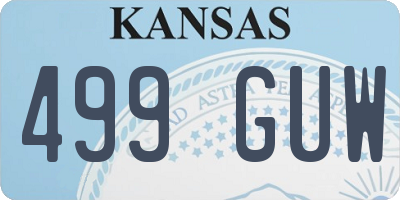 KS license plate 499GUW