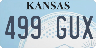 KS license plate 499GUX