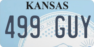 KS license plate 499GUY