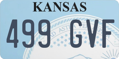 KS license plate 499GVF