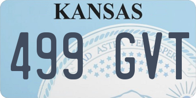 KS license plate 499GVT