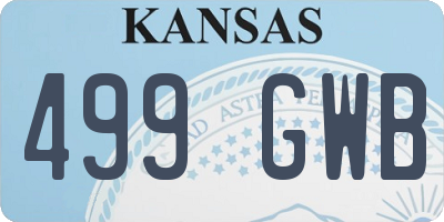 KS license plate 499GWB