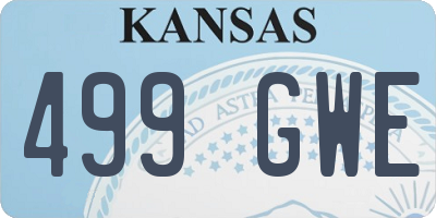 KS license plate 499GWE