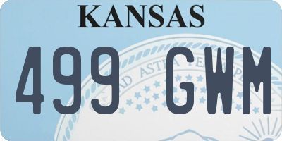 KS license plate 499GWM