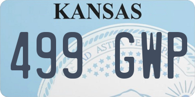 KS license plate 499GWP