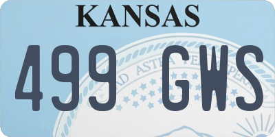 KS license plate 499GWS