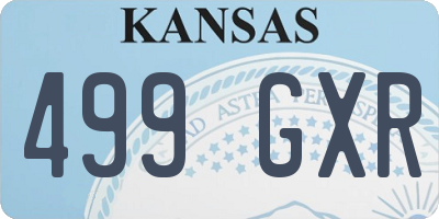 KS license plate 499GXR