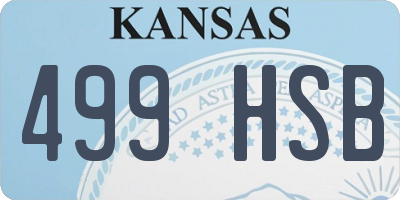 KS license plate 499HSB