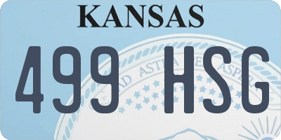 KS license plate 499HSG