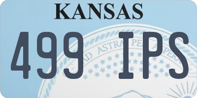 KS license plate 499IPS