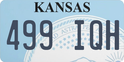 KS license plate 499IQH