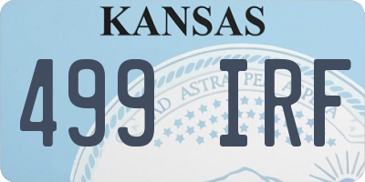 KS license plate 499IRF