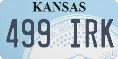 KS license plate 499IRK
