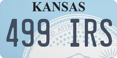 KS license plate 499IRS