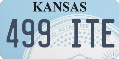 KS license plate 499ITE