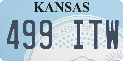 KS license plate 499ITW